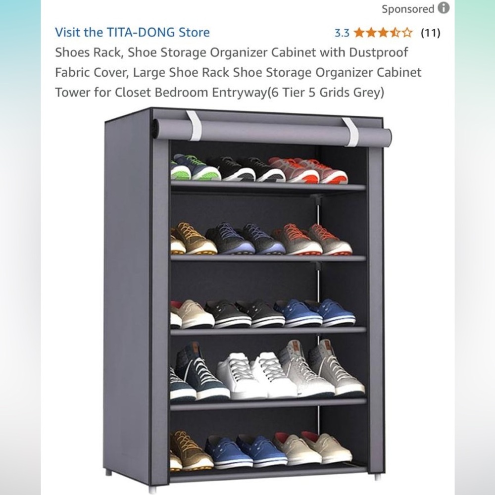 Gray Shoe Rack Organizer - Picture 3 of 3